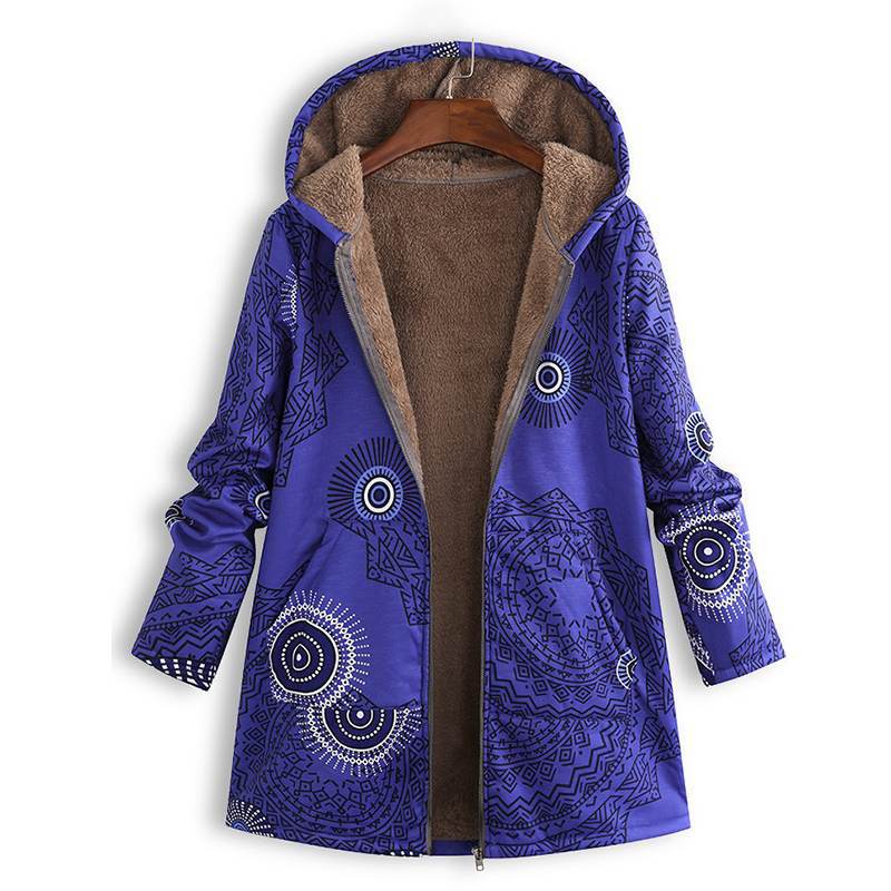 Women's Leaf Print Hooded Jacket