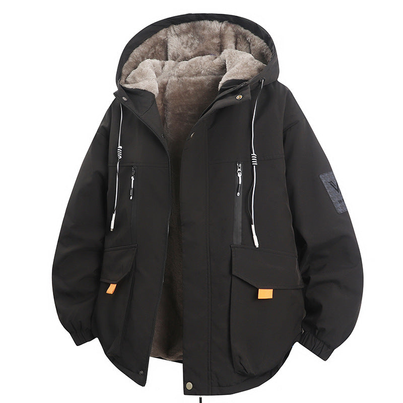 Men's thick and warm padded loose-fitting cotton coat