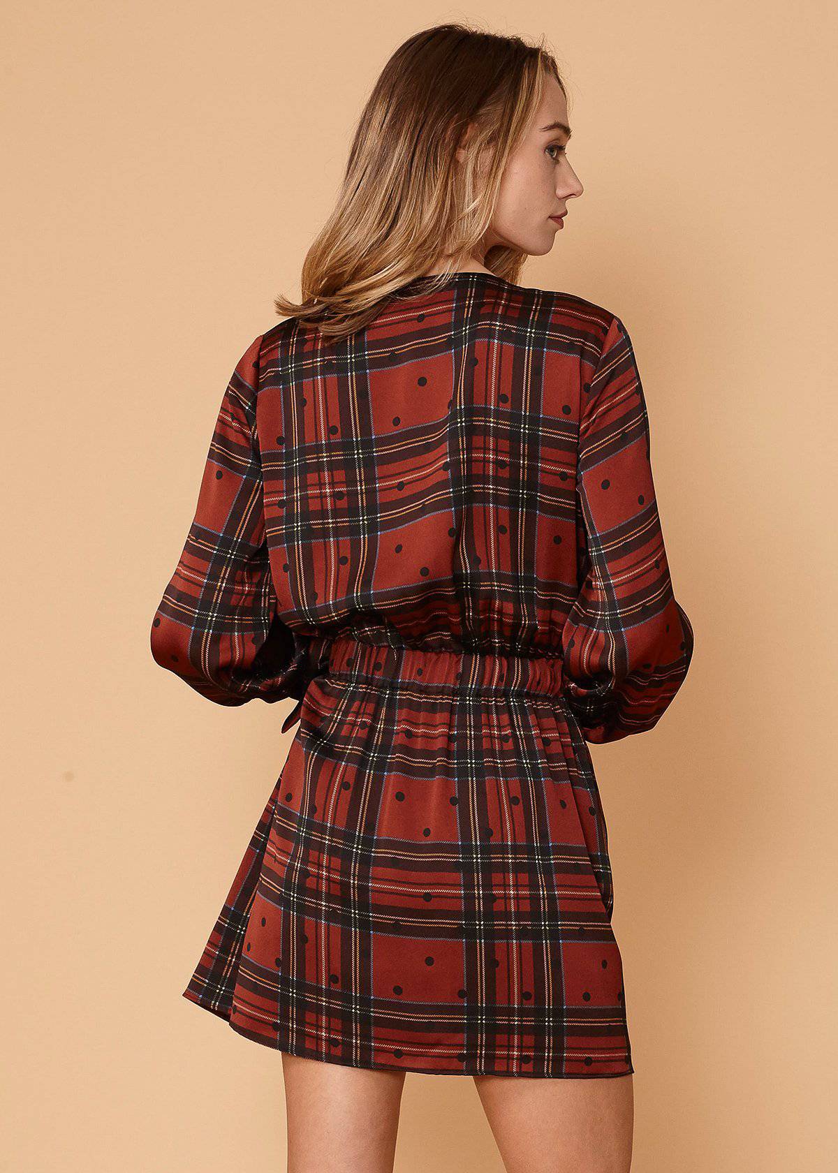 Plaid wrap Dress
