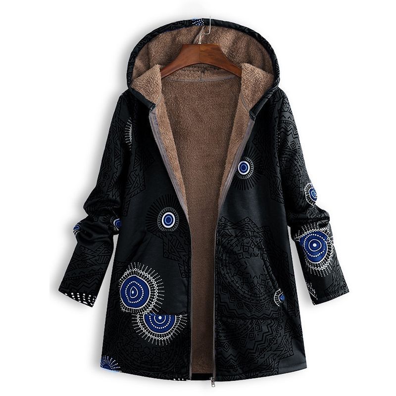 Women's Leaf Print Hooded Jacket