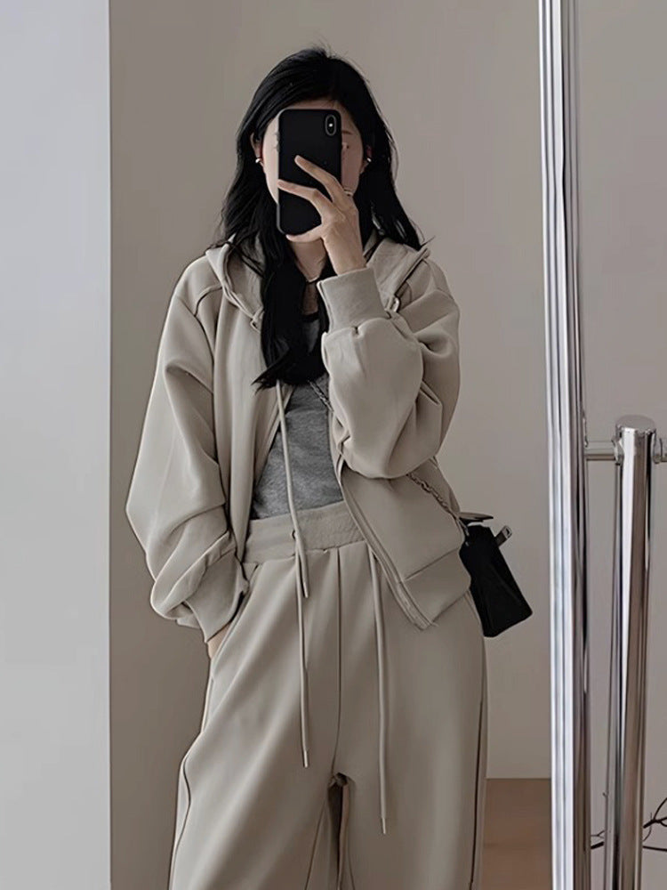 Women's Hooded Sweatshirt and Pants Casual Set