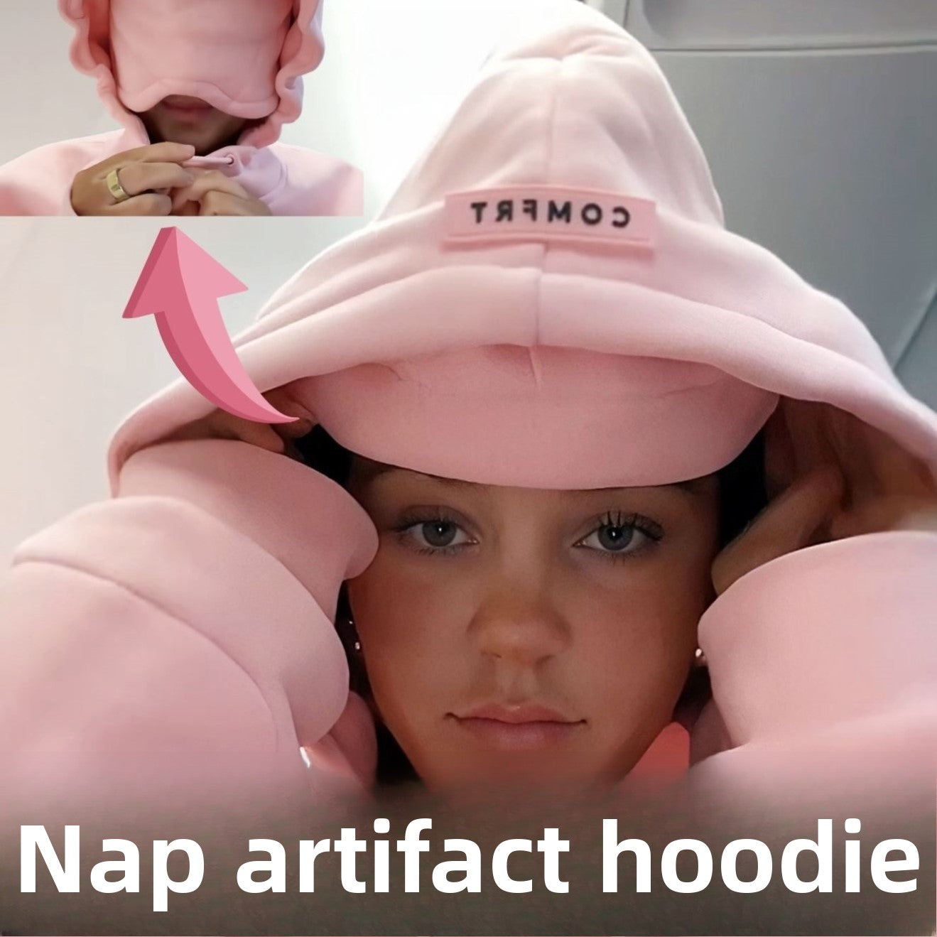 Eye Mask Hoodie Sweatshirt for Travel and Office Rest