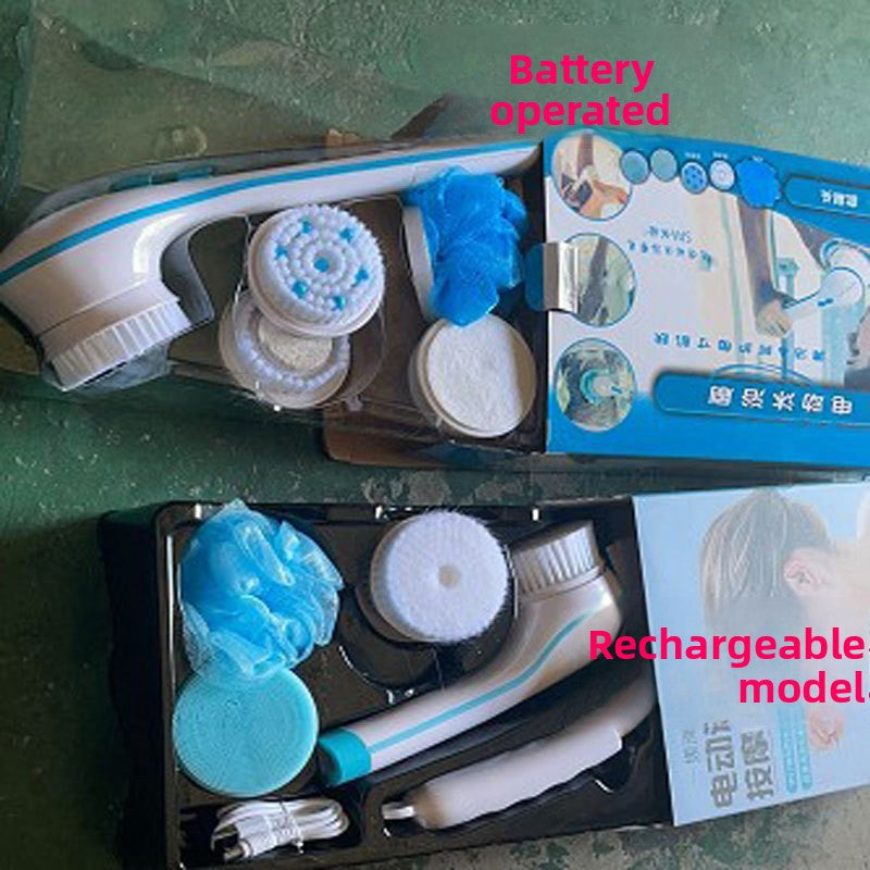 Electric massage long-handled full-body bath brush