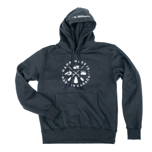 Unisex Crest Hoodie Jet Black-0