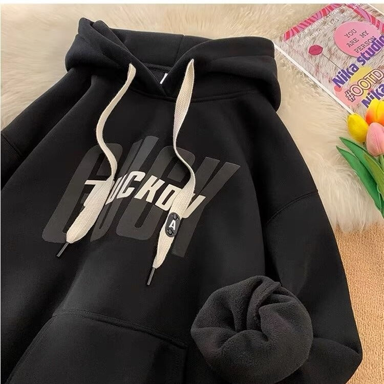 Fleece-lined hoodie jacket