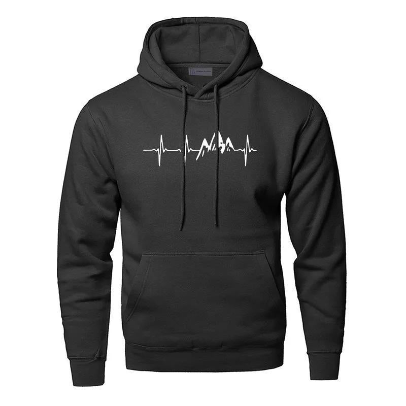 Fleece-Lined Heartbeat Hoodie Sweatshirt