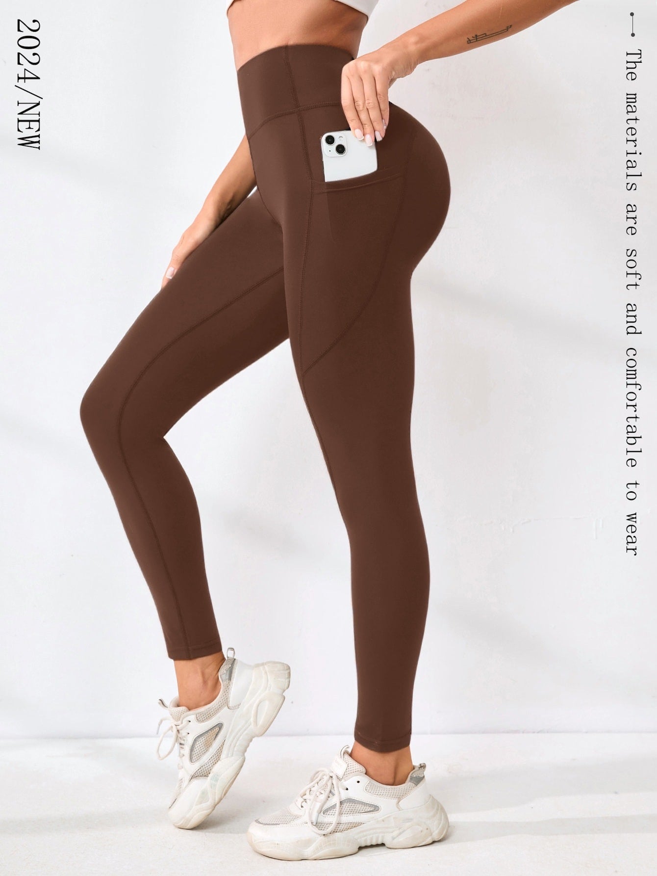 High-waisted slim-leg yoga pants