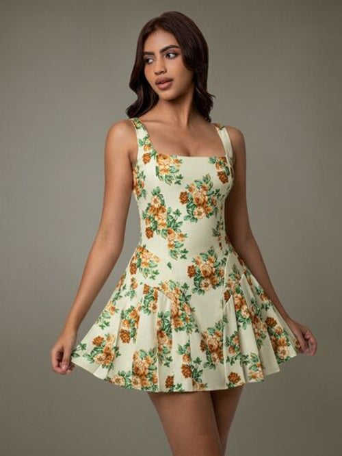 Floral Pleated Dress