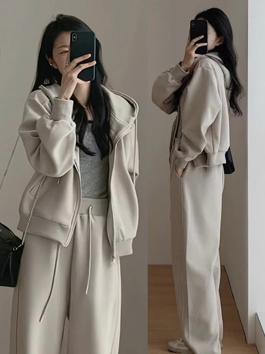 Women's Hooded Sweatshirt and Pants Casual Set