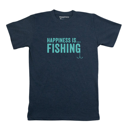 Men's Fishing T-Shirt, Heather Navy-0