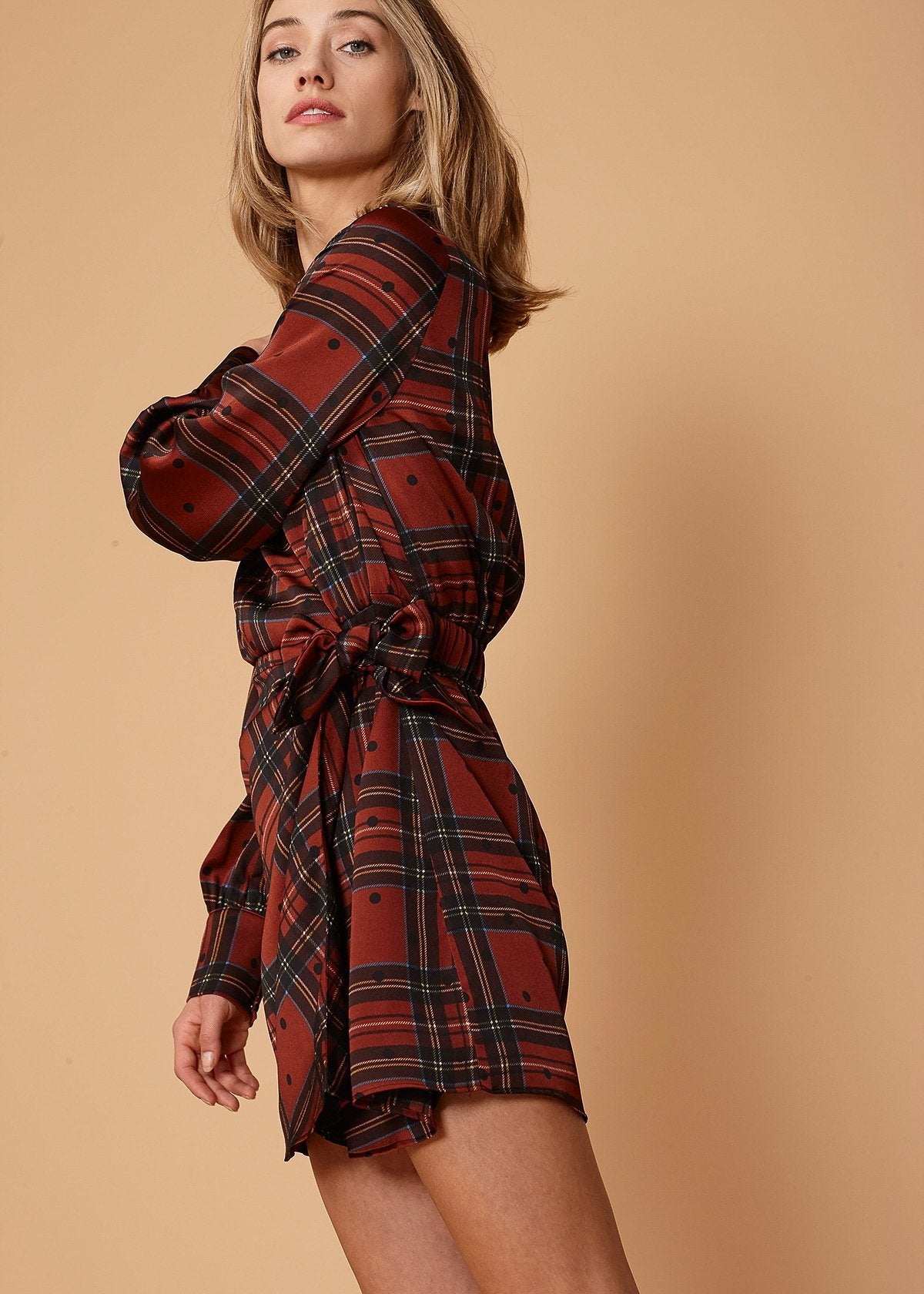 Plaid wrap Dress