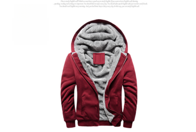 Men's hooded wool coat