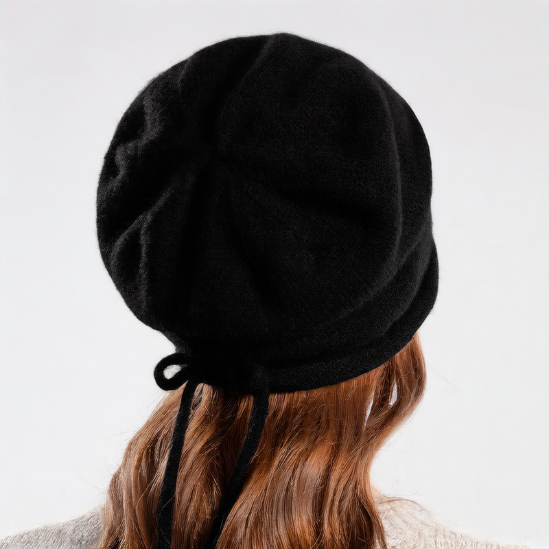 Knitted Drawstring Winter Hat