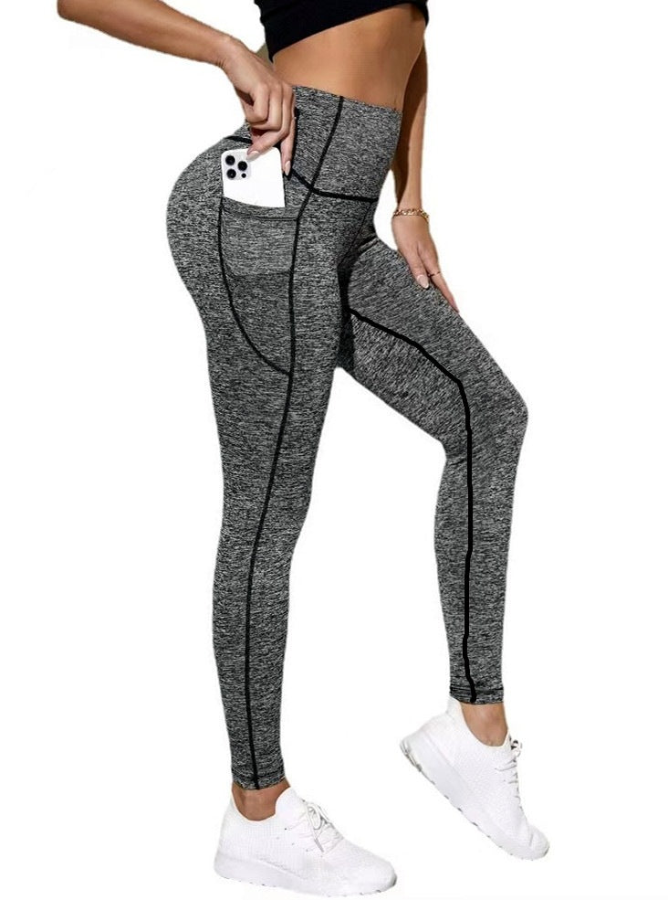 High-waisted slim-leg yoga pants